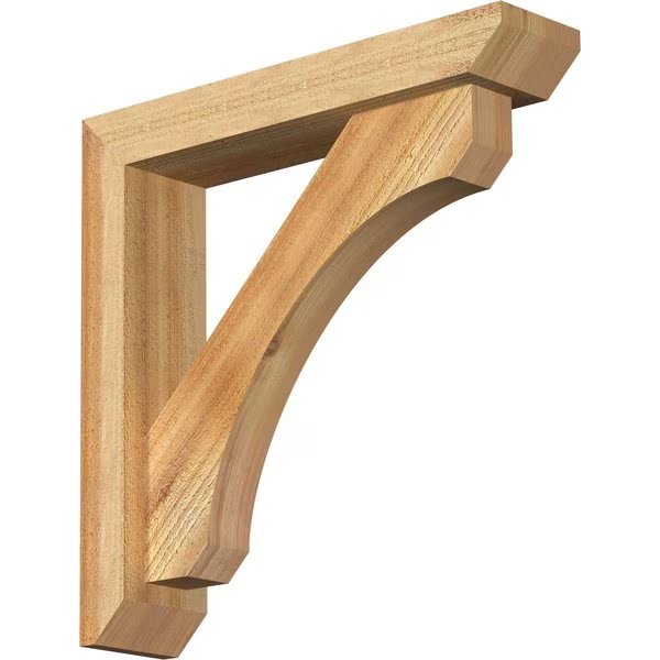 Legacy Slat Rough Sawn Bracket w/ Offset Brace, Western Red Cedar, 4